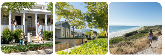 Walkable coastal streets and verandah homes at Jindee Perth